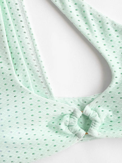 Dam Ankelklänning Axelband Bomull Sommarstil-3