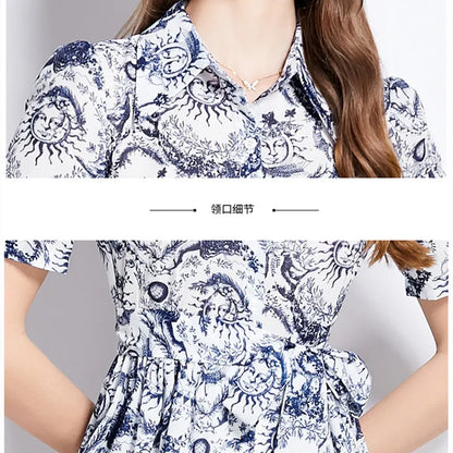 Fina Dam Klänningar Midi med Fjärilstryck i Bomull och Polyester – Perfekt för Sommarens Alla Tillfällen 5