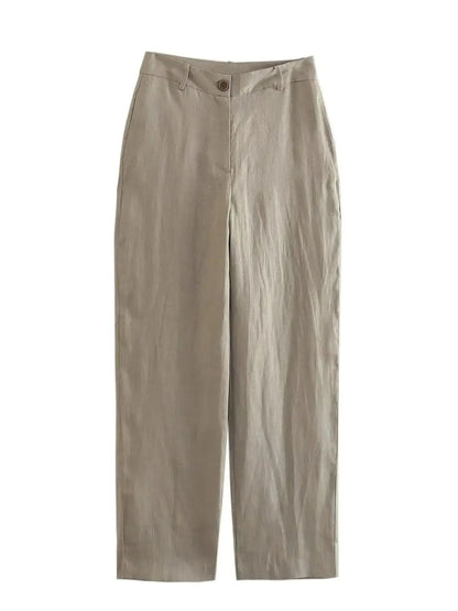 Dam Byxor Set Vristlängd V-ringning Polyester-1