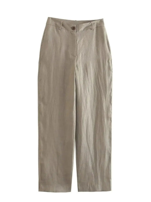 Dam Byxor Set Vristlängd V-ringning Polyester-1