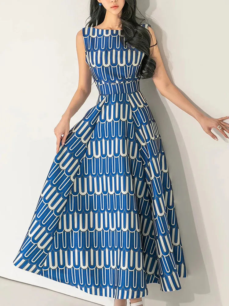 Variant image for Dam Klänning Geometrisk Midi Bomull-1