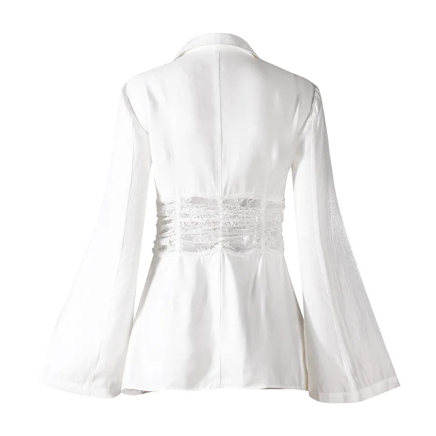 Dam Skjorta Patchwork Bomull Polyester Lång Ärmar-4