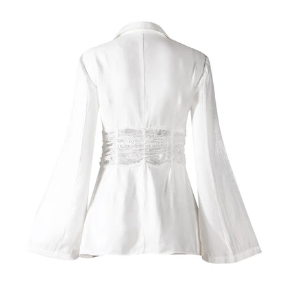 Dam Skjorta Patchwork Bomull Polyester Lång Ärmar-4