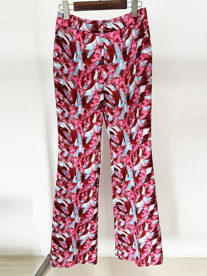 Dam Hosen Set Tryckad Design Bomull Polyester-4