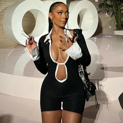 Elegant Damklänning med Hjärta – Modern Design i Lätt Stretch Polyester och Patchwork Mönster 2