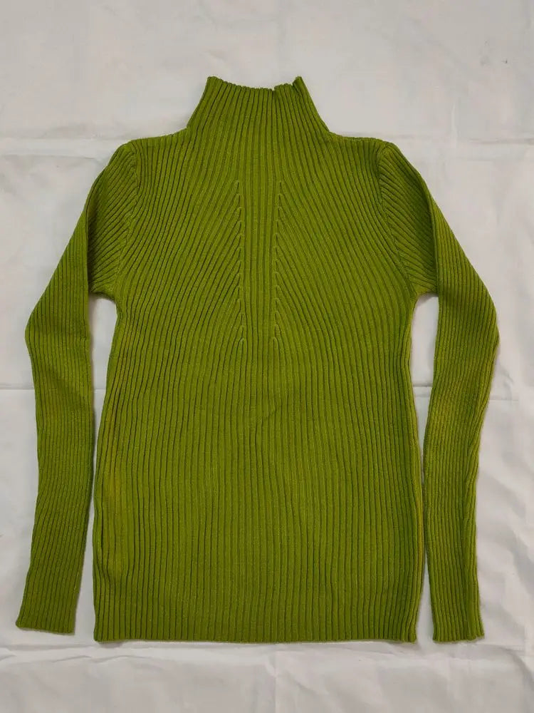 Kvinnors Turtleneck T-shirt Figur-Hugging Bomull Spandex-6