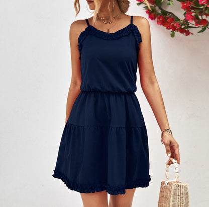 Dam Miniklänning med Ruffles i Polyester-3