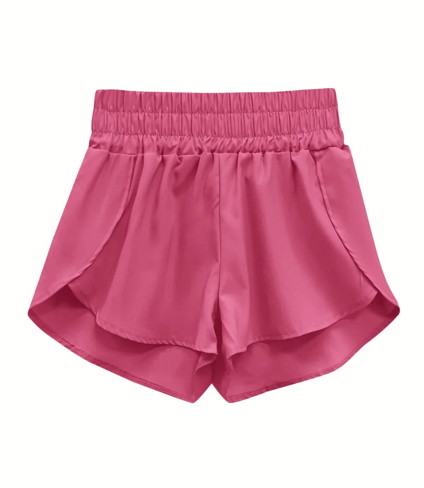 Dam Träningsshorts Hög Midja Lätt Tyg Sportig Design-3