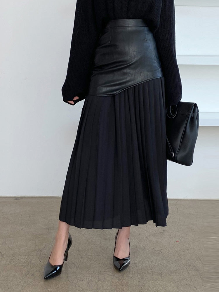Variant image for Dam Midi Kjol Veckad Bomull Polyester Elegant Silhuett-1