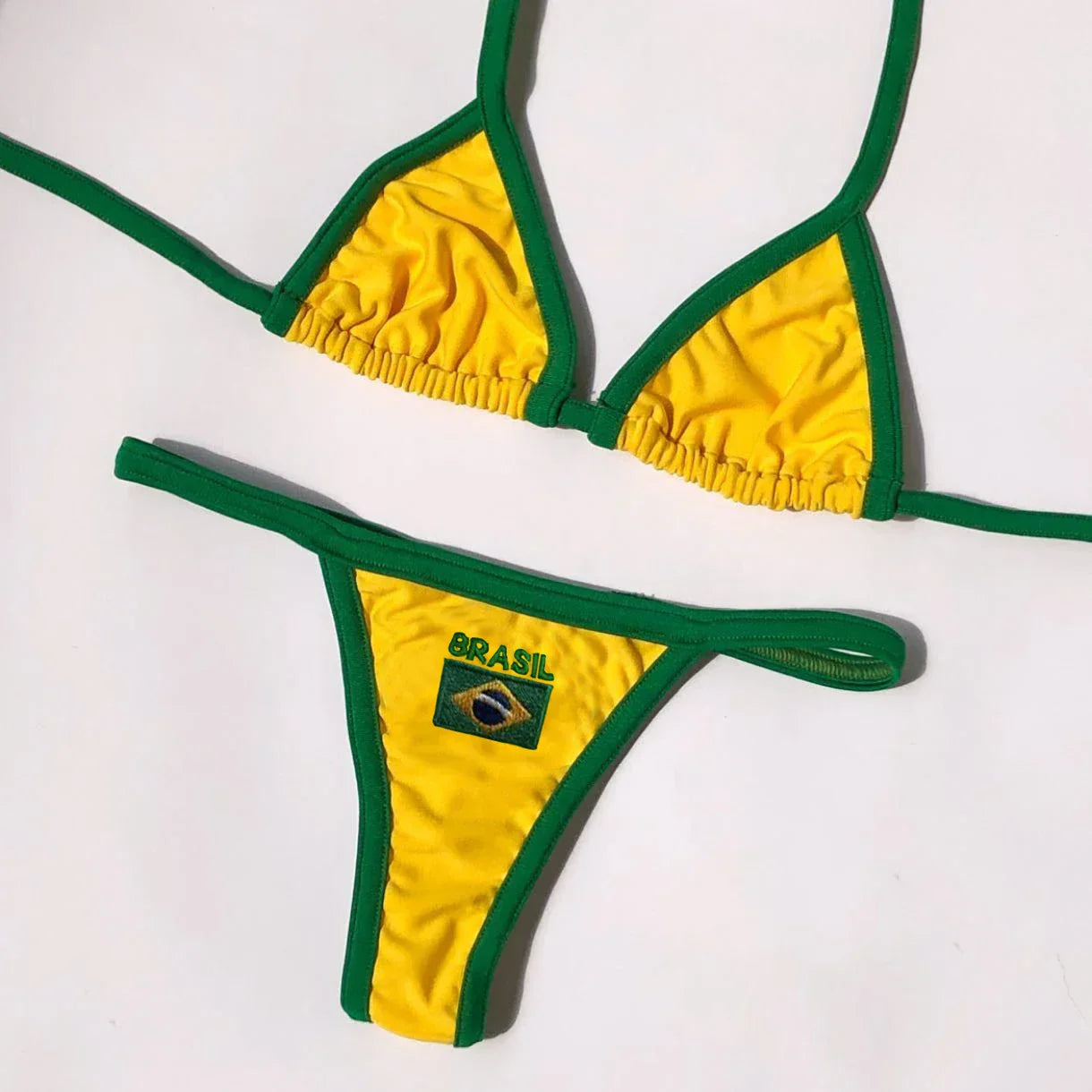 Dam Tvådelad Bikini Låg Skärning Polyester 4