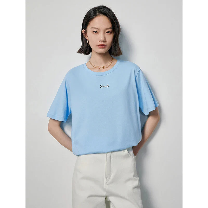 Dam T-shirt Överdimensionerad Mjuk Bomull-2