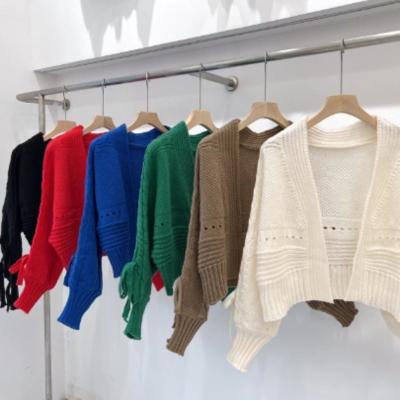 Lång Kofta Dam Monokrom V-Hals Polyester Akryl-4