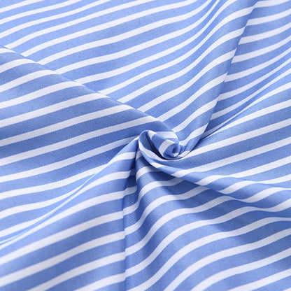 Herrskjorta Långärmad Randig Polyester Lösa Passform-5