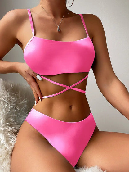 Dam Bikini Batik Omslagbar Nylon Spandex-2