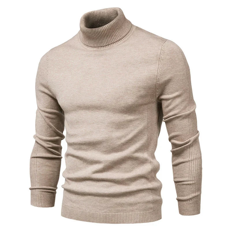 Variant image for Mäns Turtleneck Tröja Figurnära Högkvalitativt Tyg-19