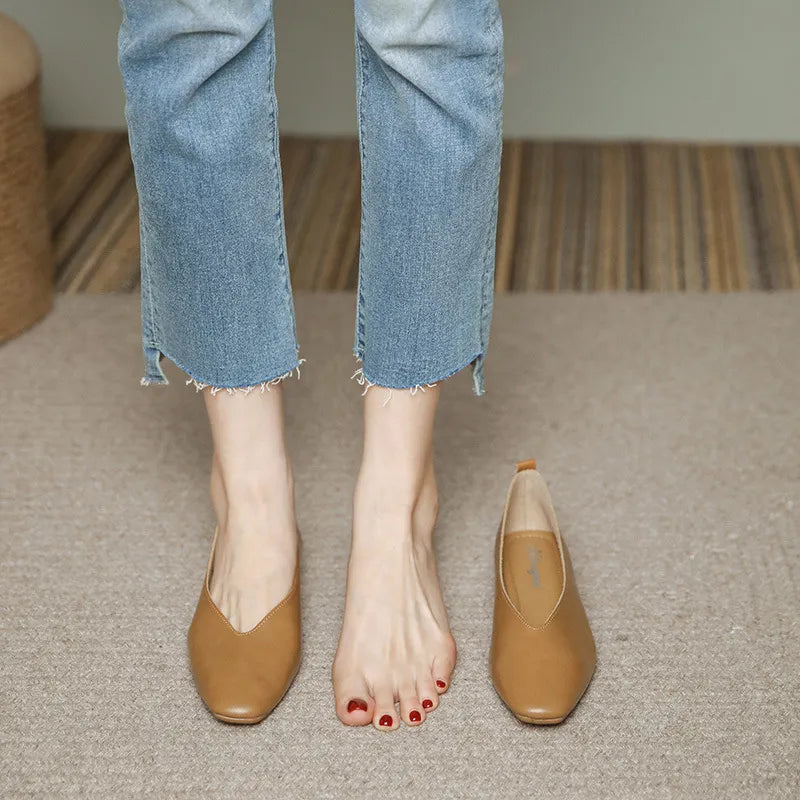 Variant image for Dam Slipper Läder Elegant med Låg Blockhäl-29