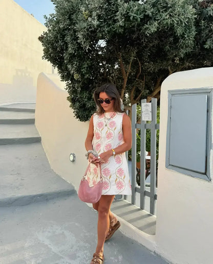 Variant image for Fina Dam Klänningar Luftig Midjefasong Blandning av Bomull och Polyester-1