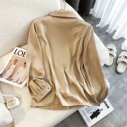 Dam Skjorta V-Ringning Lång Polyester Monokrom-5