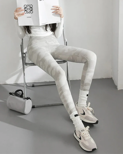 Dam Leggings Hög Midja Monokrom Spandex Nylon-4