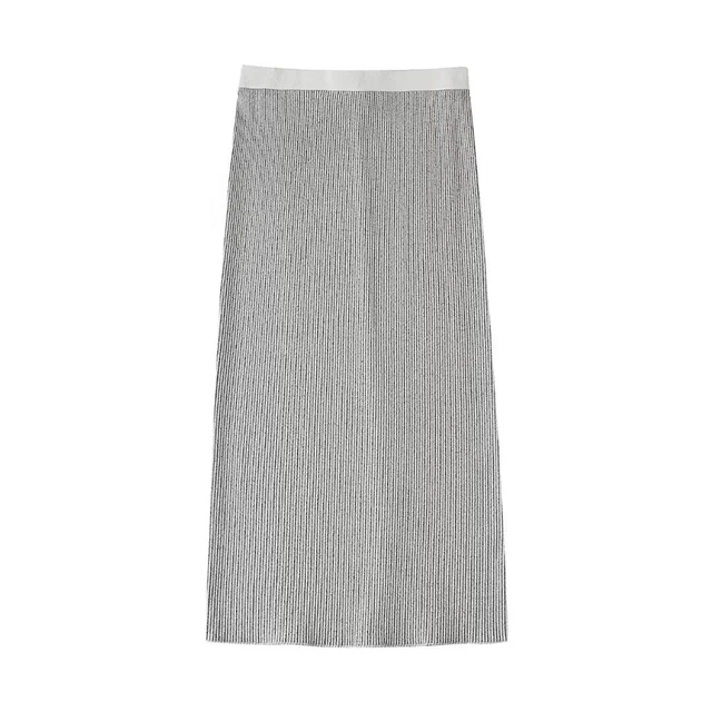 Dam One Shoulder Top och Midirock Ribbad Polyester för Sommarkläder-6