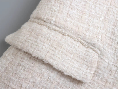 Dam Blazer Dubbelknäppning Bomull och Polyester Elegant Standard Passform-4