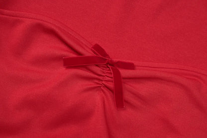 Dam Miniklänning Fyrkantig Halsringning Polyester-Spandex-6