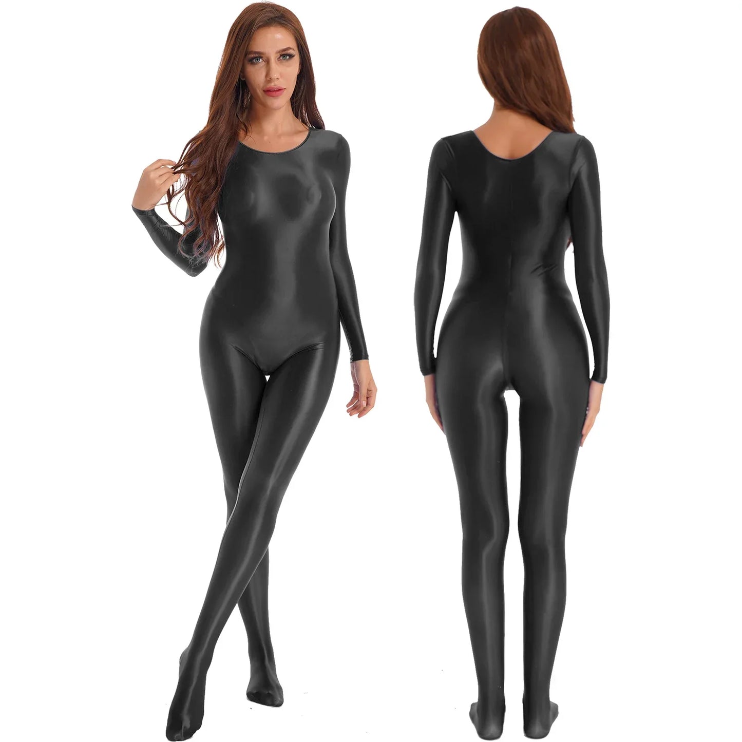 Variant image for Dam Jumpsuit Monokrom Långärmad Lycra Nylon Spandex-7