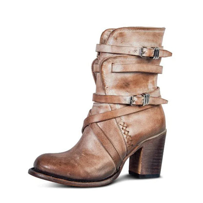 Damstövlar Mid-Calf PU-Läder med Dragkedja för Stil och Komfort-5