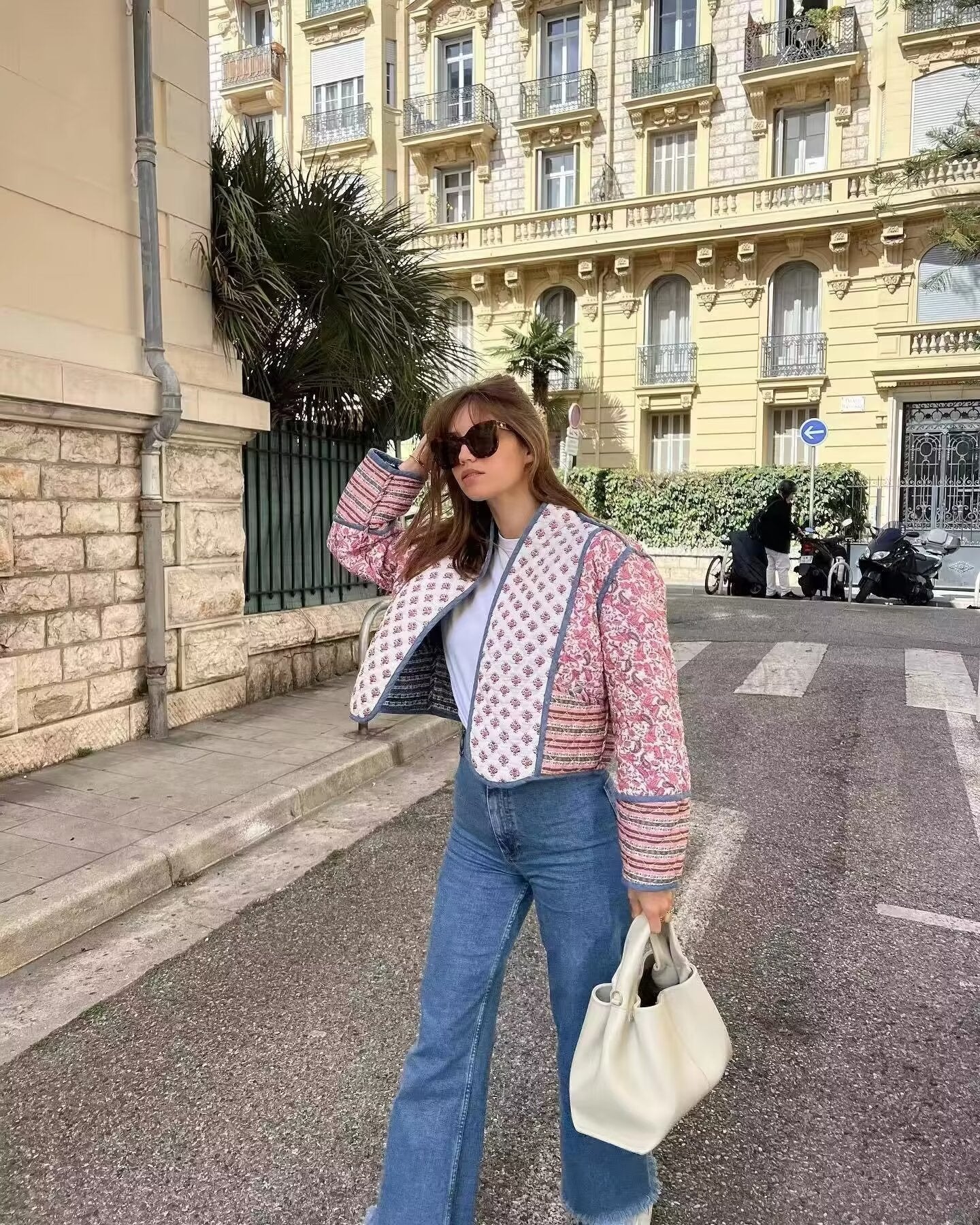 Damjacka Blommönster Högkvalitativt Material Jackor Dam-4