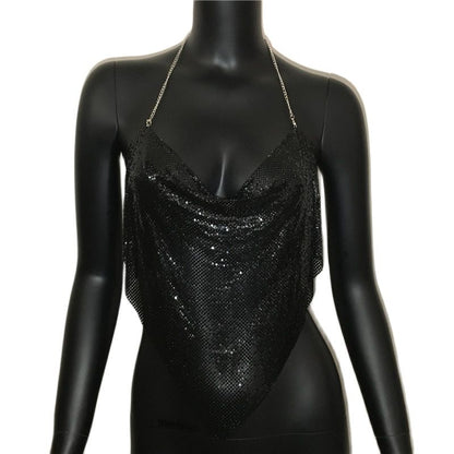 Dam Camisole Topp Med Paljetter Elegant Polyester-1