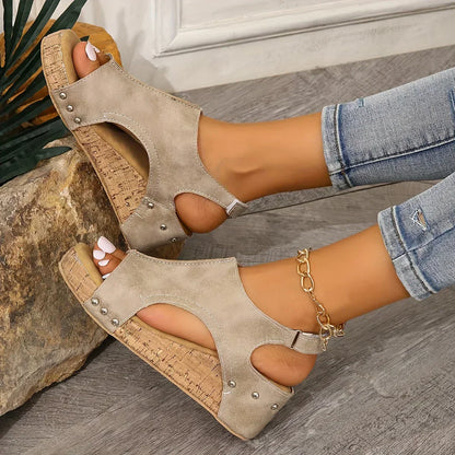 Kvinnor Kilsandaler Modern Design Syntetiskt Läder-5