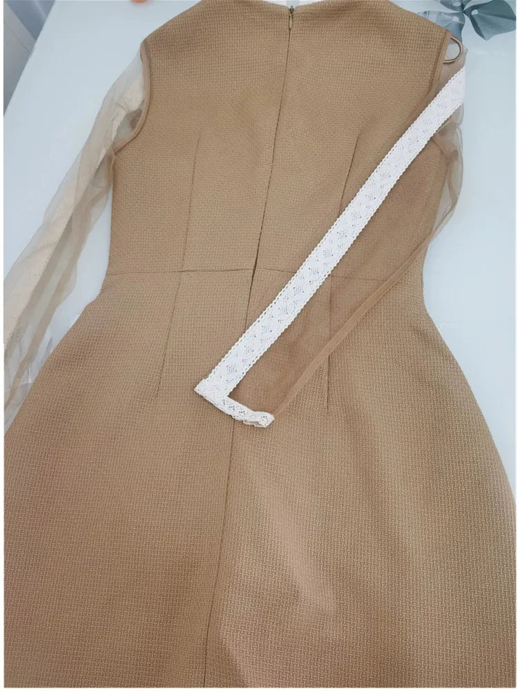 Dam Miniklänning A-Linje Patchwork Polyester-5