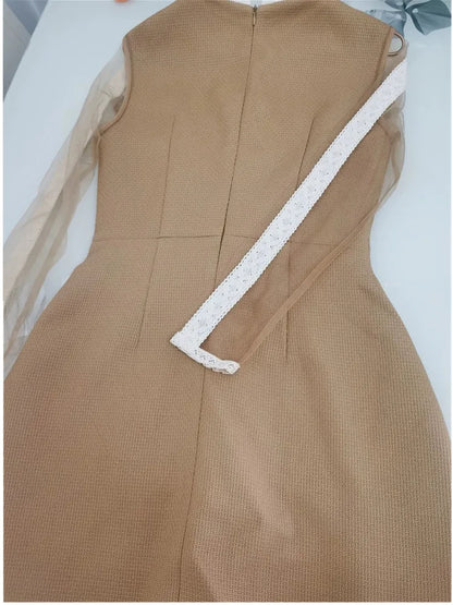 Dam Miniklänning A-Linje Patchwork Polyester-5