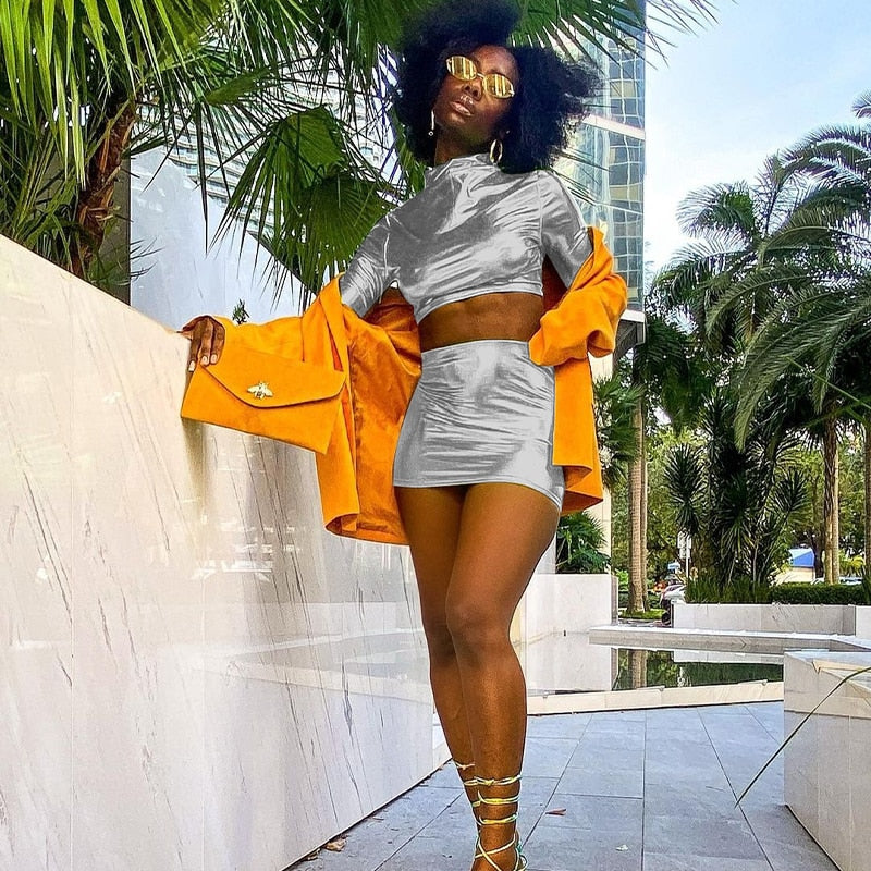 Dam Rock Set Syntetiskt Läder Lång Figurativ Passform-6