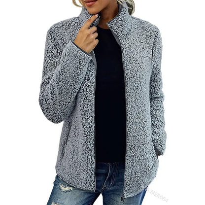 Dam Fleecejacka Modern Vinterdesign Mjuk Fleece-6