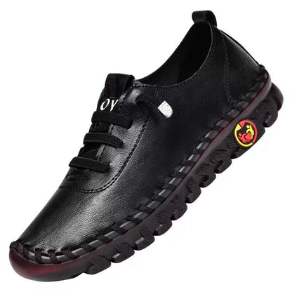 Kvinnors Loafers Trendiga Läder Slip-On Komfort-6