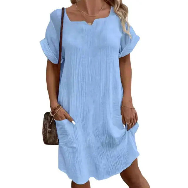 Variant image for Kvinnors Klänning Andningsbar Elegant 100% Bomull-11