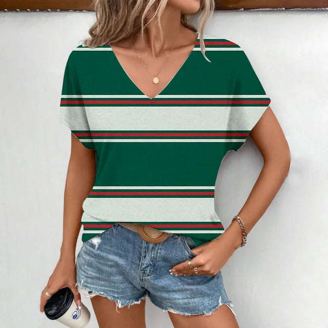 Dam Kort Topp Trendig Bomull Festtoppar-1