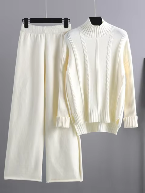 Variant image for Dam Tvådelad Uppsättning Turtleneck Stickad Mjuk Tyg-7