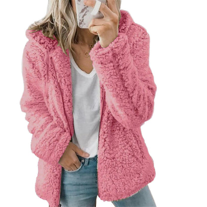 Kvinno Kappa Teddy Fleece med Fickor och Blixtlås 1