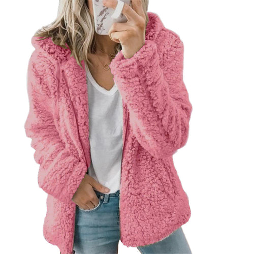 Kvinno Kappa Teddy Fleece med Fickor och Blixtlås 1