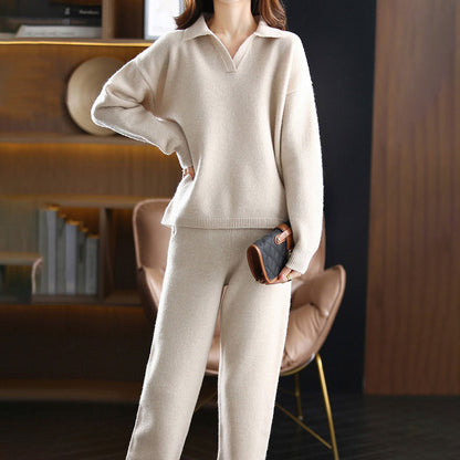 Dam Loungewear Set Trendig Design Mjuk Polyesterblandning 2
