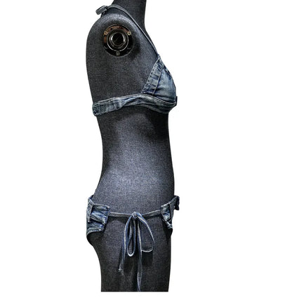 Dam Bikini Enfärgad Spandex Terylen för Strand och Simning-6