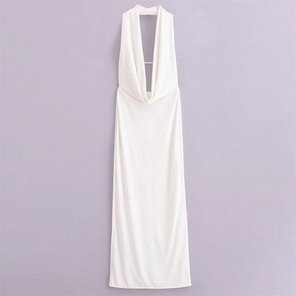 Dam Slim Fit Topp Hängande Halsringning Polyester 1