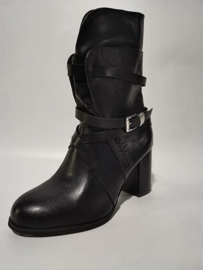 Variant image for Damstövlar Mid-Calf PU-Läder med Dragkedja för Stil och Komfort-10