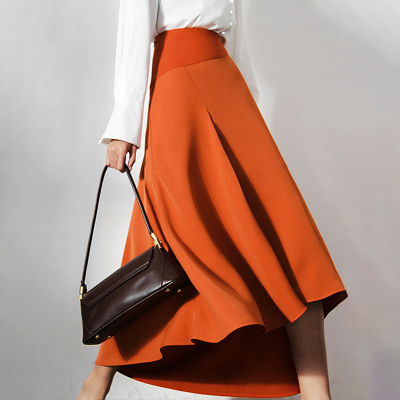 Kjol Dam Asymmetrisk Midi Bomull-4