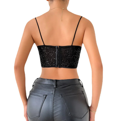 Dam Crop Top Medelstark Stretch Polyester-4