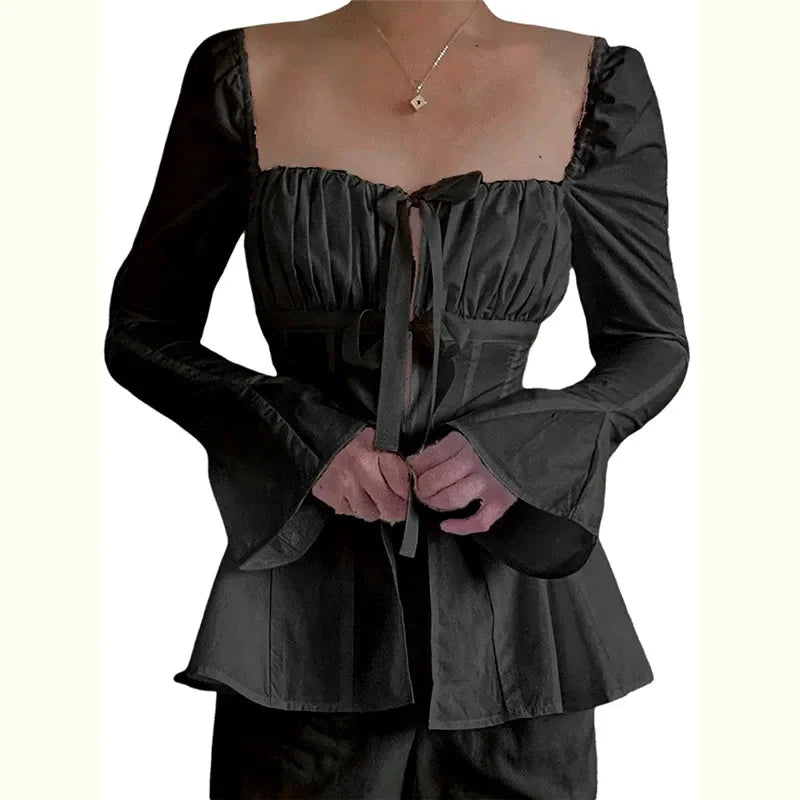 Variant image for Vit Dam Blus Klassisk Snitt Axelfri Linne-1