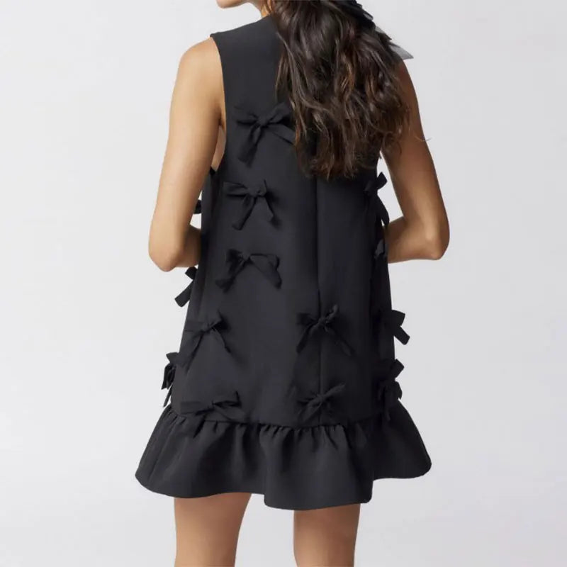 Ärmlös Ruffle Klänning Dam med Djup V-ringning – Perfekt Sommarklänning för Fest och Nyår 6