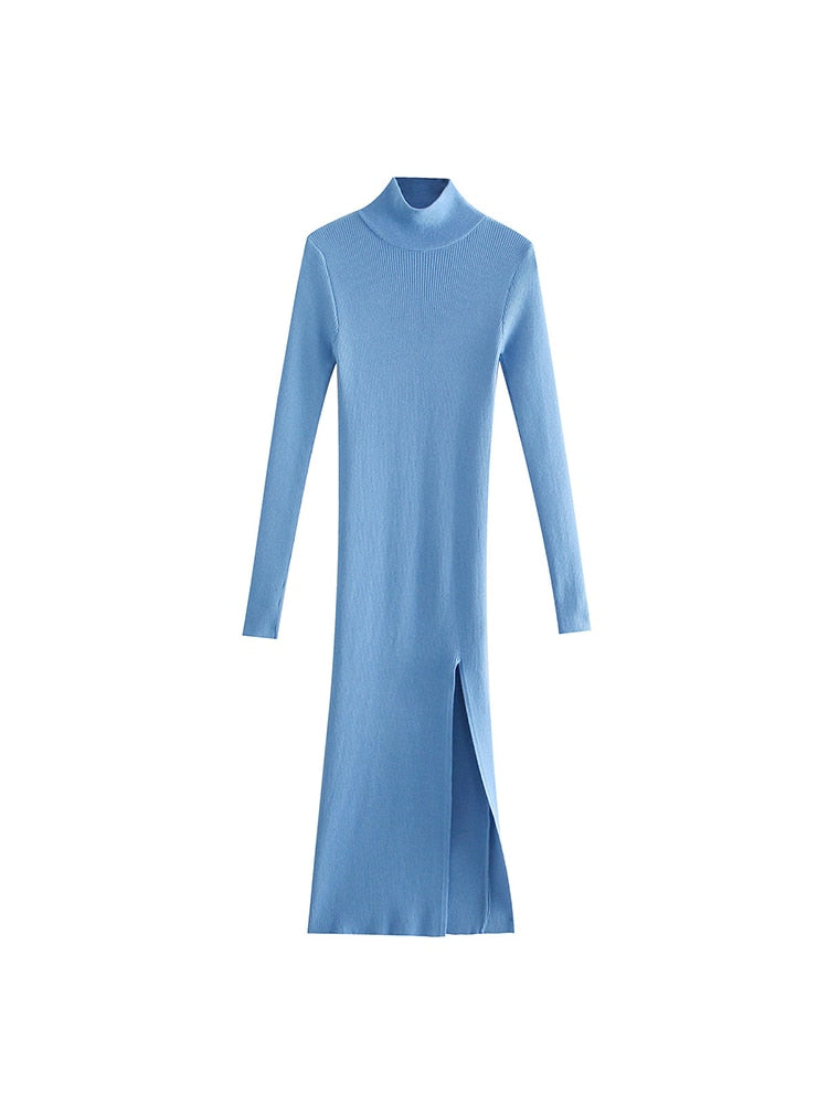 Variant image for Damklänning Midi Turtleneck Figurnära Polyester-2